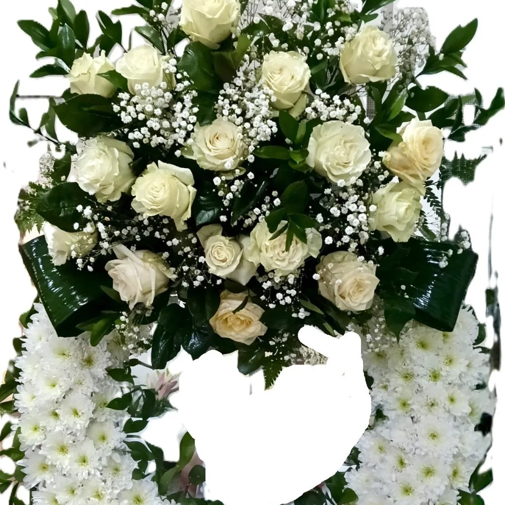 Corona de un cabezal, rosas, aro de clavel o crisantemo