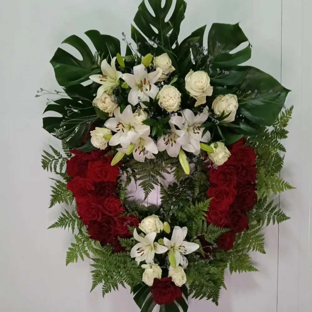 Corona de aro de rosas, doble cabezal, aro entero de rosas